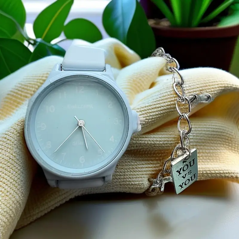 Sweet White Chain Watch for Girls Middle School - Image 4