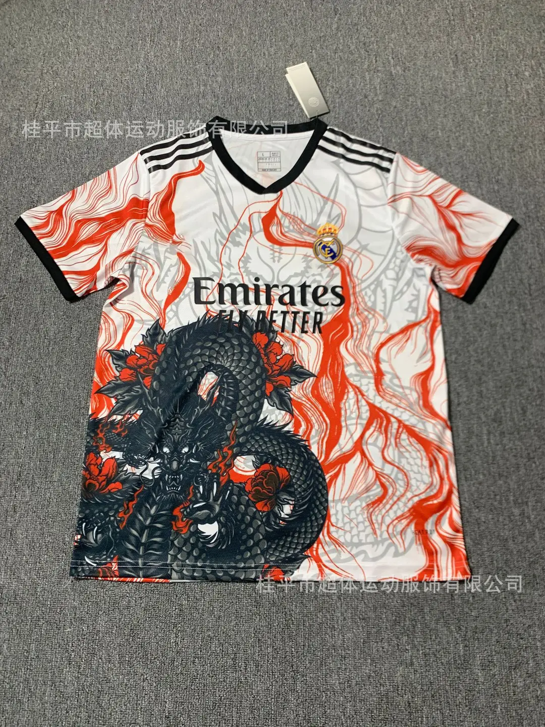 2526 Real Madrid Home Short-Sleeved T-Shirt Men's Football 2627 Real Madrid Club Jersey Printed Quick-Drying Breathable Engraving Version — feature 8