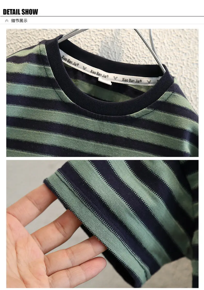 Baby Striped T-Shirt Green Black Summer 2025 — feature 9