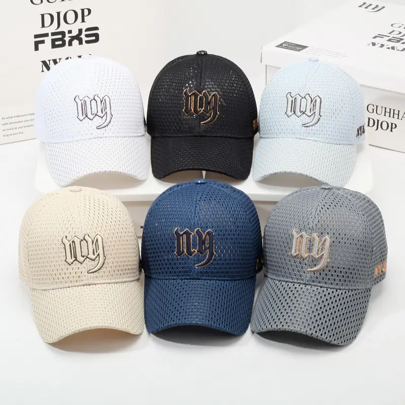 Black Mesh Baseball Cap with Embroidered Logo - Image 10