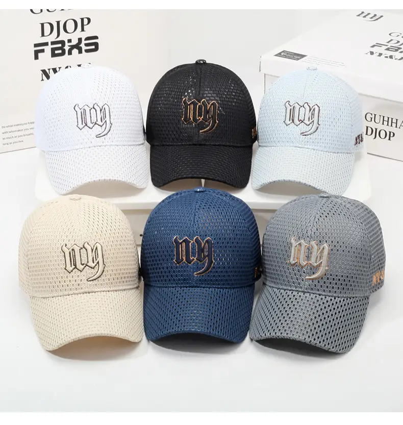 Black Mesh Baseball Cap with Embroidered Logo — feature 8