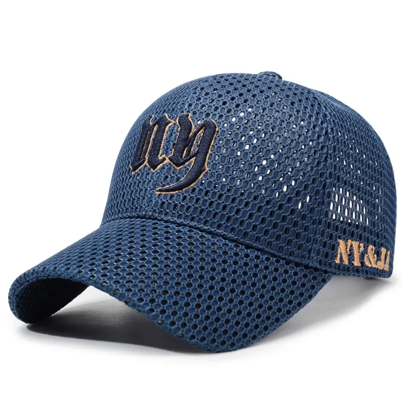 Black Mesh Baseball Cap with Embroidered Logo - Image 5