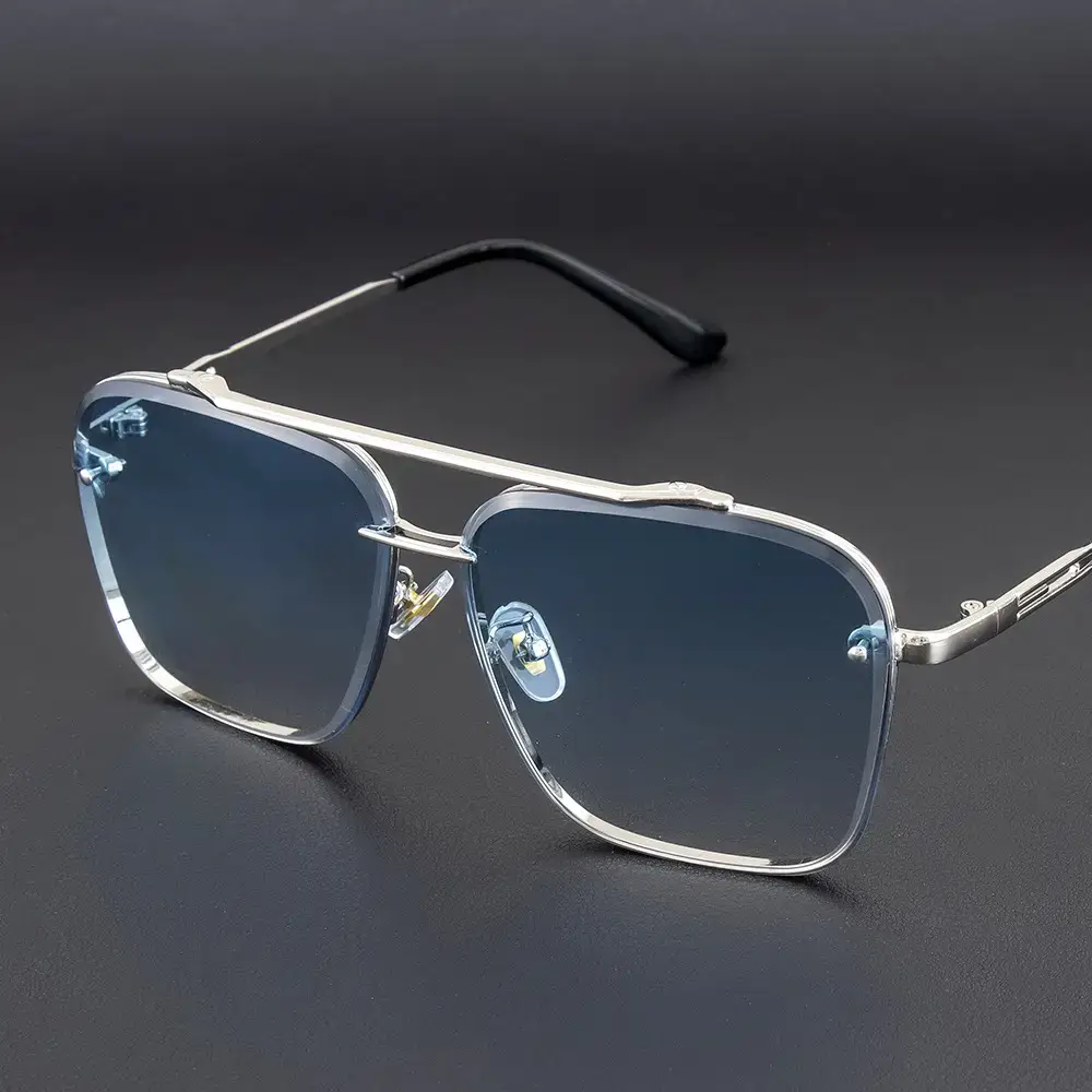 Men Anti-UV Sunglasses Black Gold Frame - Image 9