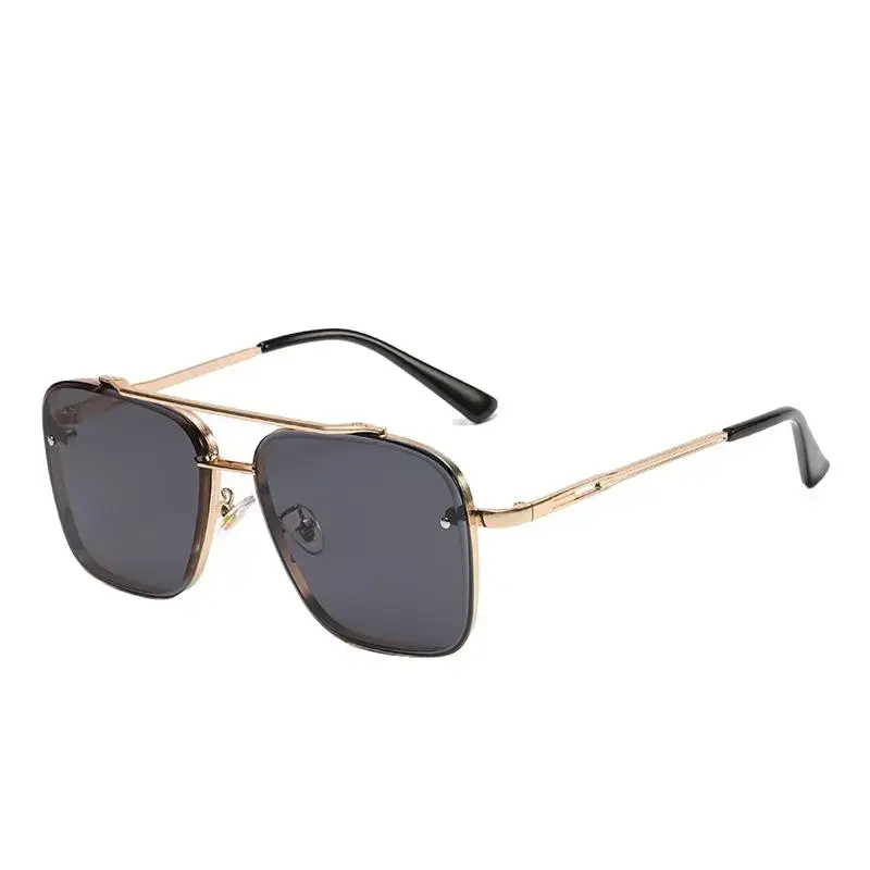 Men Anti-UV Sunglasses Black Gold Frame - Image 13