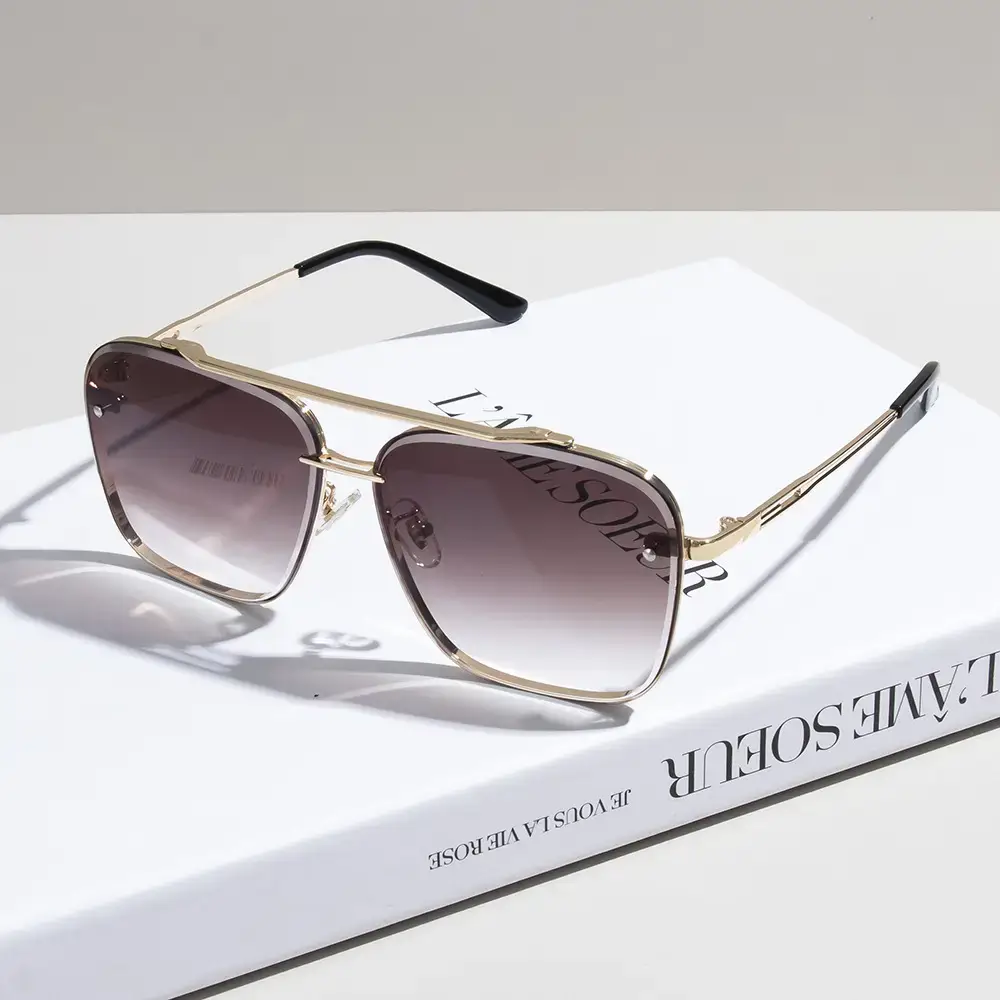 Men Anti-UV Sunglasses Black Gold Frame — feature 7