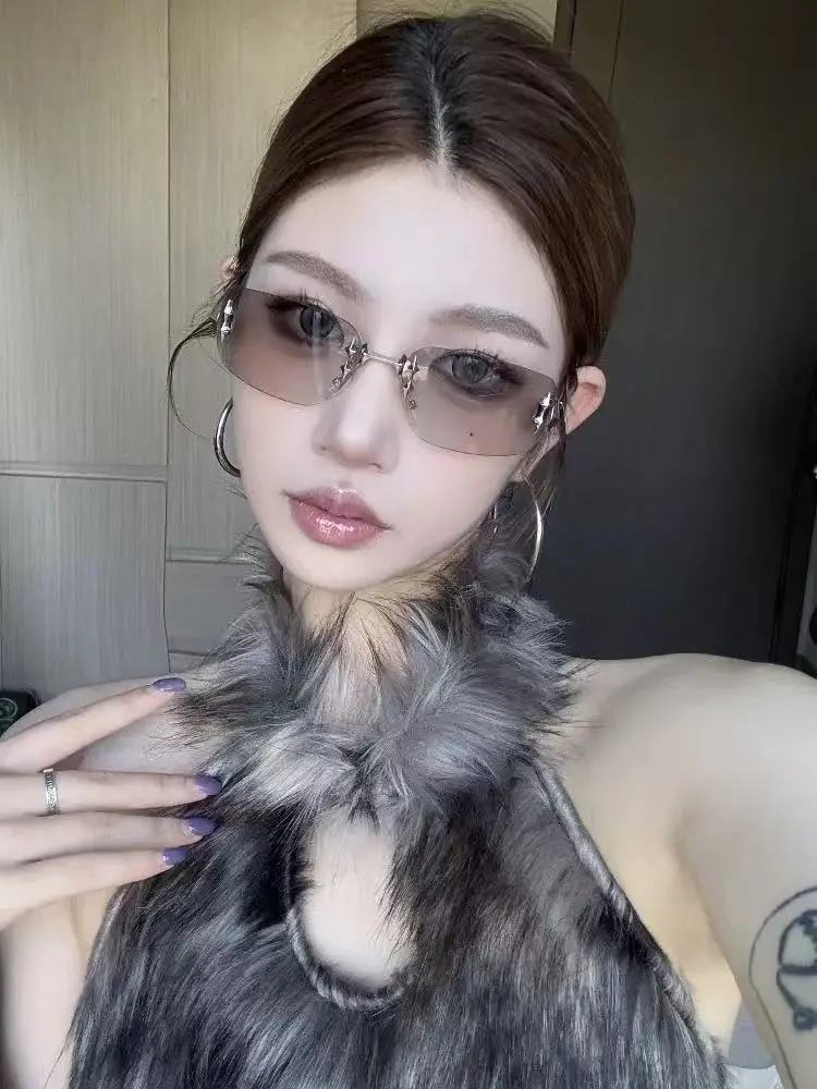Rimless Sunglasses for Women, High-End Small Frame, Cross-Border Trendy Design β feature 1