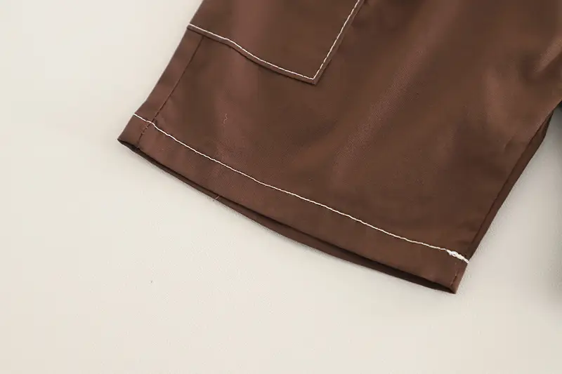 Kids Cotton T-Shirt Brown Shorts Set Summer New Korean Style — feature 12