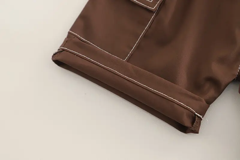 Kids Cotton T-Shirt Brown Shorts Set Summer New Korean Style — feature 13