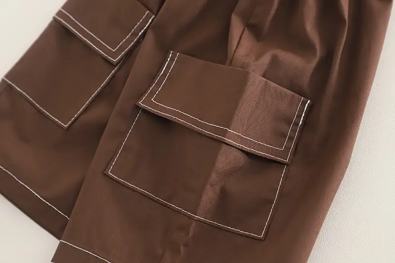 Kids Cotton T-Shirt Brown Shorts Set Summer New Korean Style — feature 14