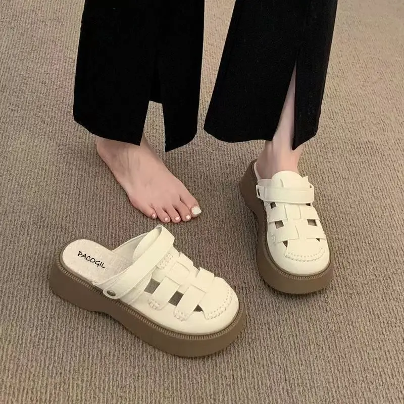 Women's White Backless Mules Summer Slip-On Sandals — feature 10