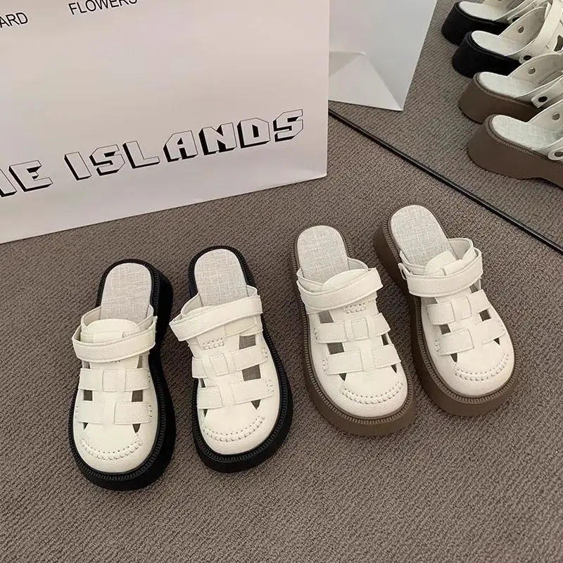 Women's White Backless Mules Summer Slip-On Sandals — feature 11