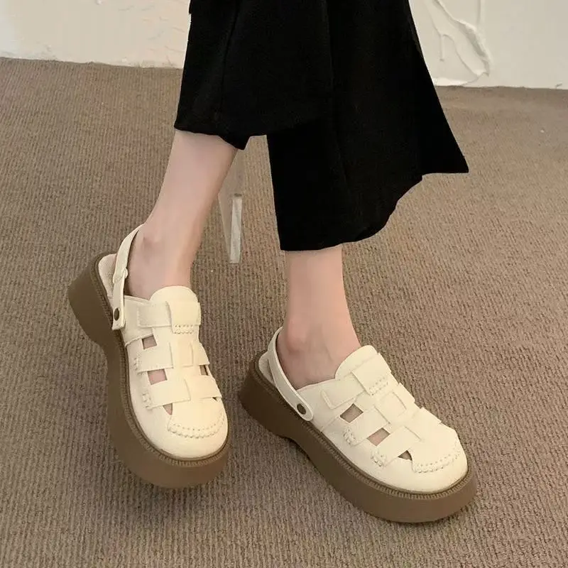 Women's White Backless Mules Summer Slip-On Sandals — feature 3
