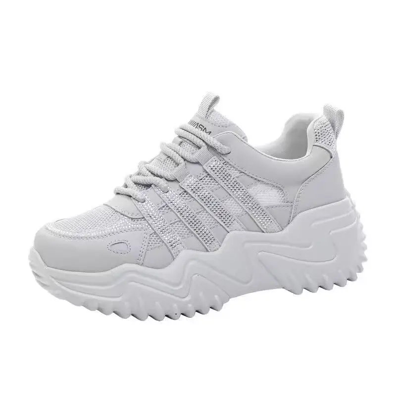 Summer Single Mesh Dad Shoes for Women with Rhinestone Thick Soles, Lightweight Soft Soles and Breathable 2025 New Casual Sports Shoes for Women - Image 6