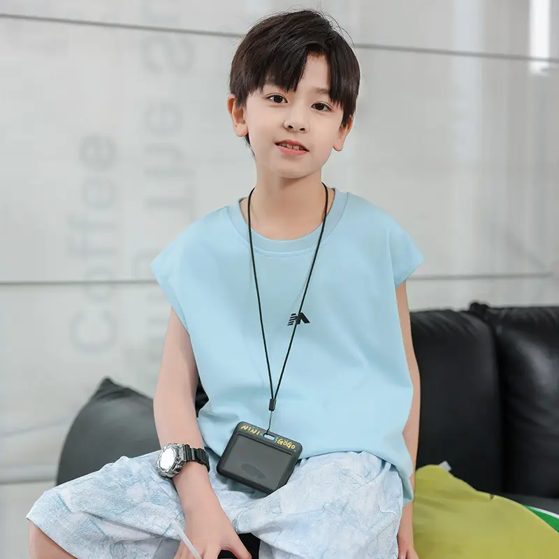 2025 Boys Sleeveless White Vest T-Shirt Set - Image 2