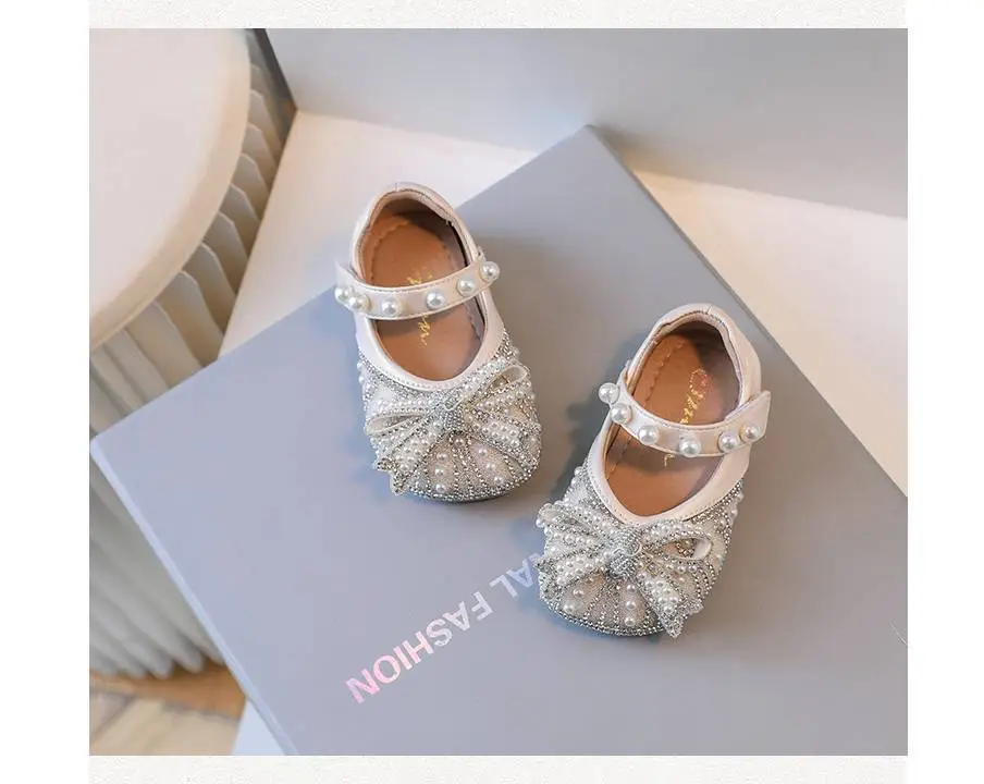 Baby Princess Shoes Sparkly Bow Pearl Sole — feature 4