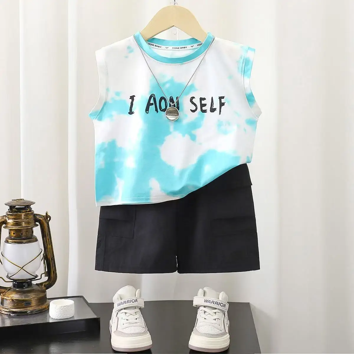 Boys Tie-Dye Sleeveless T-Shirt & Shorts Set Medium Large - Image 8