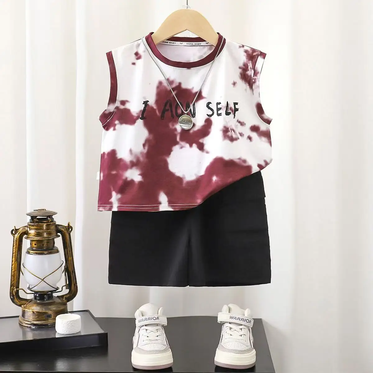 Boys Tie-Dye Sleeveless T-Shirt & Shorts Set Medium Large - Image 9