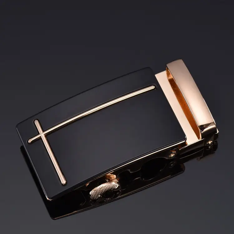 Men's Automatic Belt Buckle Black Gold 3.5" - Image 5