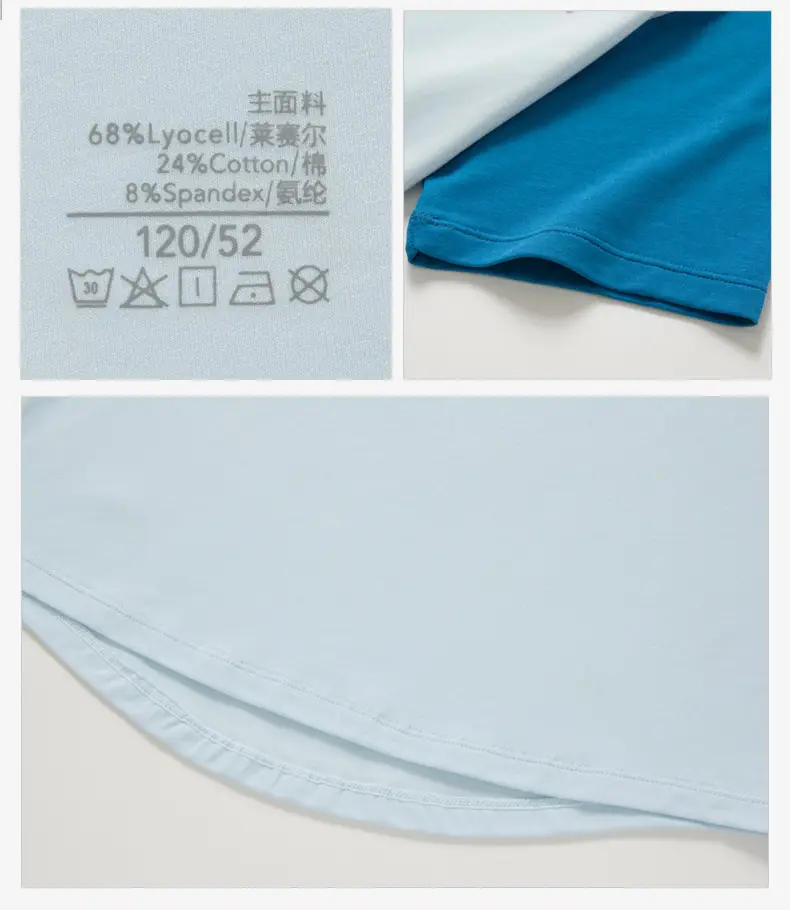 Tencel Lyocell Boys T-Shirt Light Blue Summer — feature 13