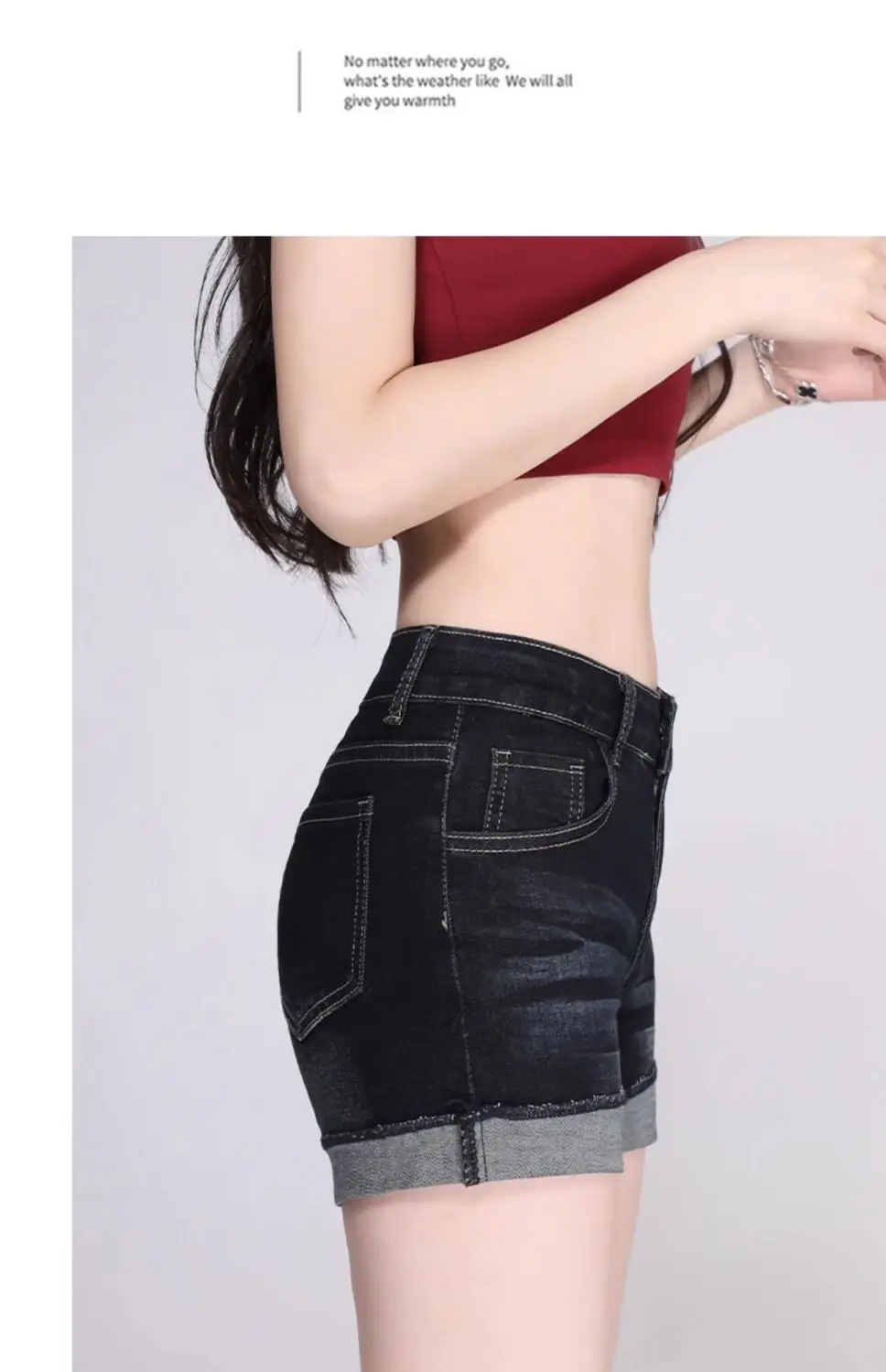 Women Dark Blue Wide Leg Denim Shorts 2025 — feature 10