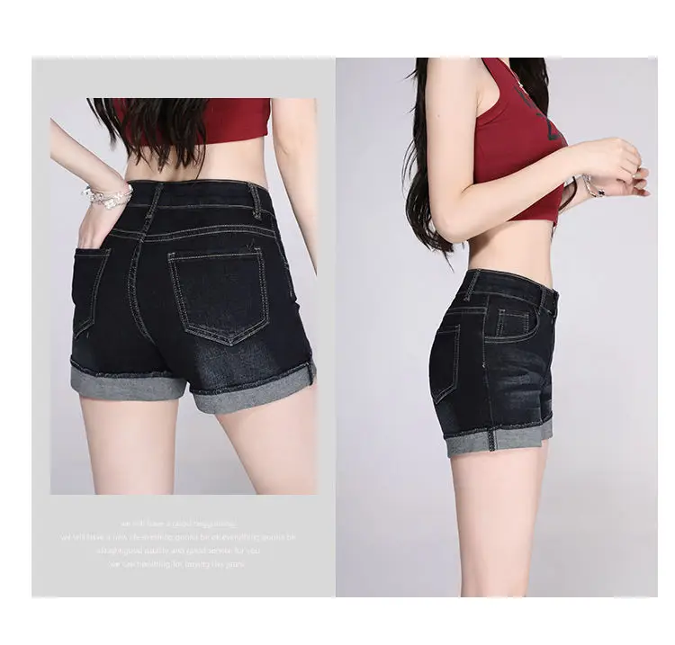 Women Dark Blue Wide Leg Denim Shorts 2025 — feature 5