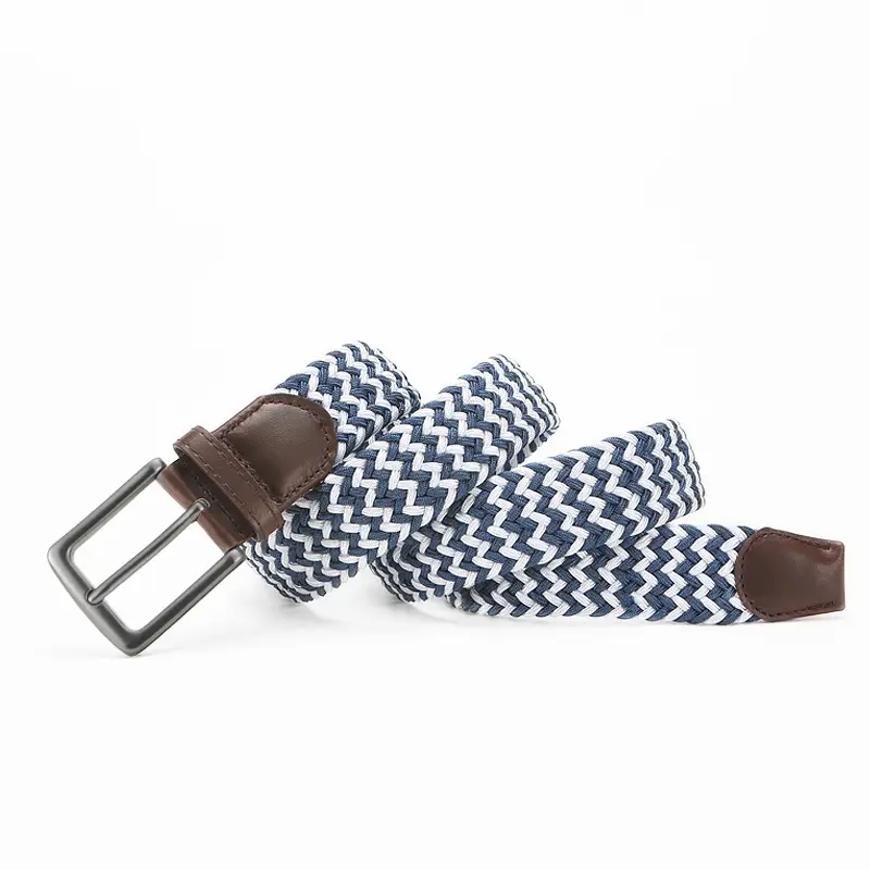 Men's Brown Woven Belt with Pin Buckle - Image 13