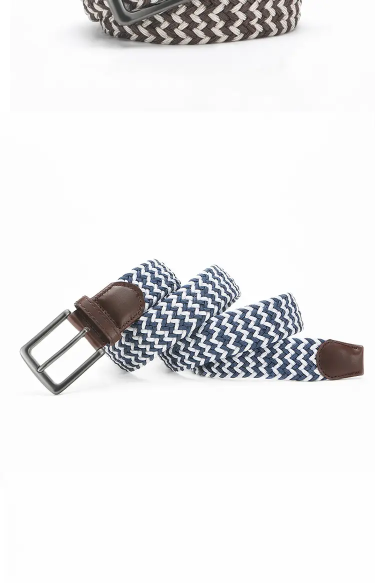 Men's Brown Woven Belt with Pin Buckle — feature 12