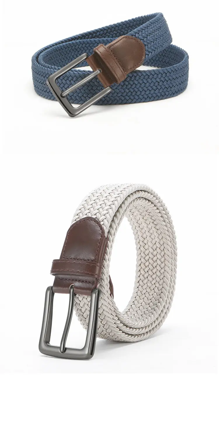 Men's Brown Woven Belt with Pin Buckle — feature 13