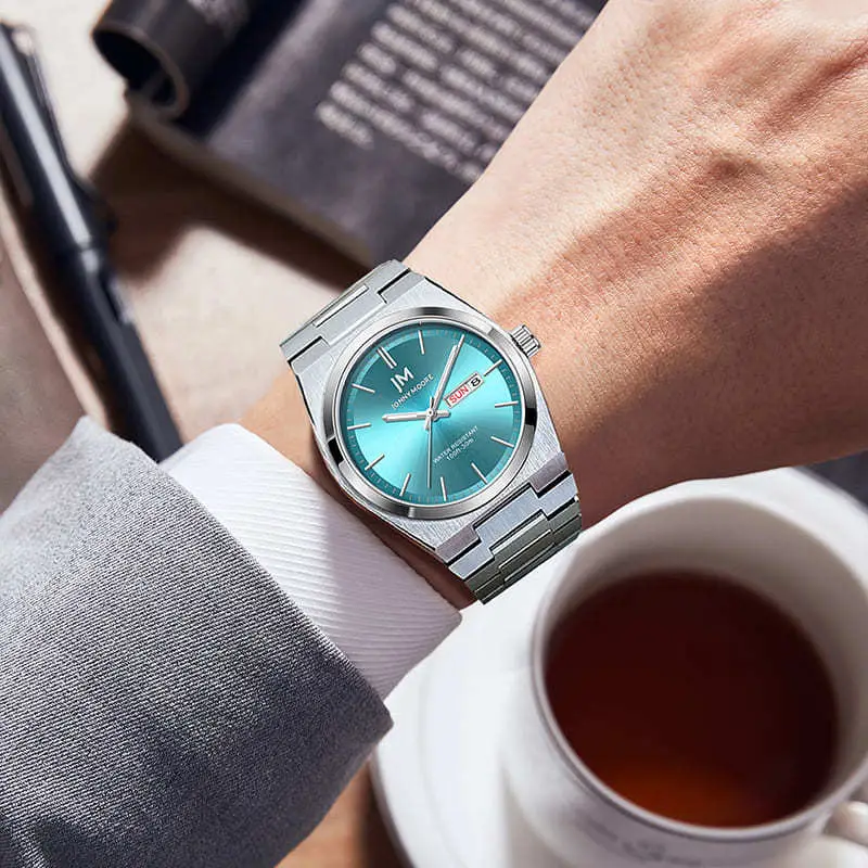 Men's Stainless Steel Chronograph Watch with Blue Dial - Image 9