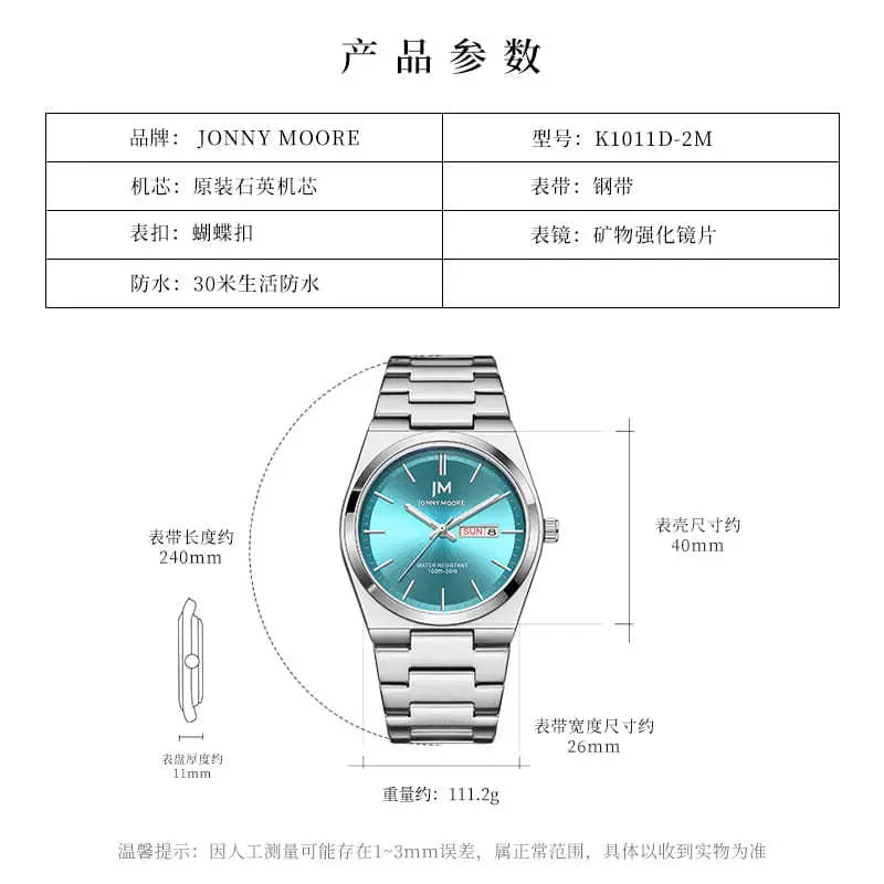 Men's Stainless Steel Chronograph Watch with Blue Dial - Image 10