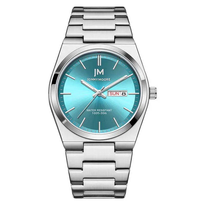 Men's Stainless Steel Chronograph Watch with Blue Dial - Image 11