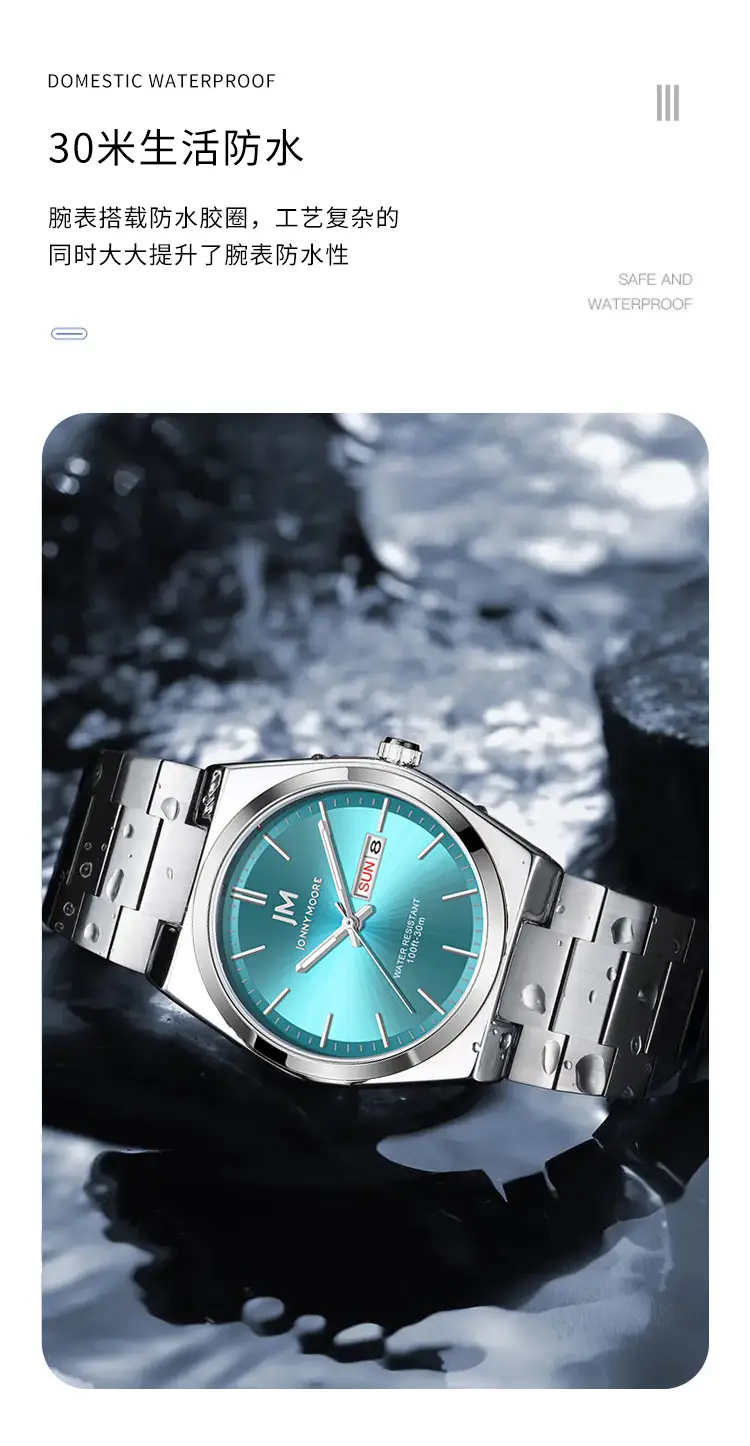 Men's Stainless Steel Chronograph Watch with Blue Dial — feature 10