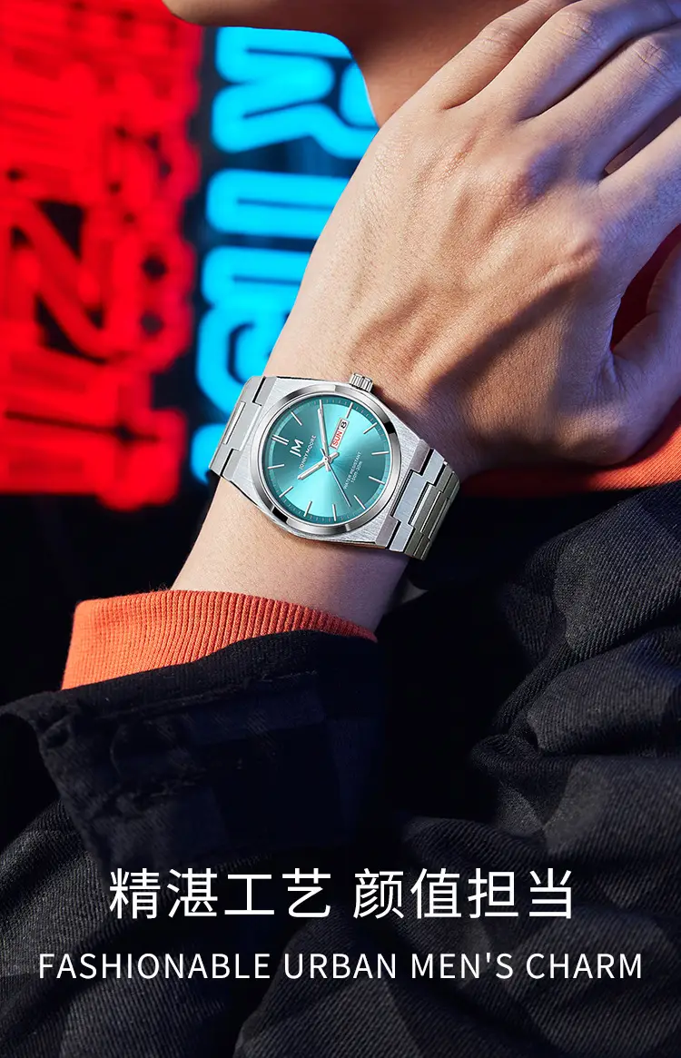 Men's Stainless Steel Chronograph Watch with Blue Dial — feature 12