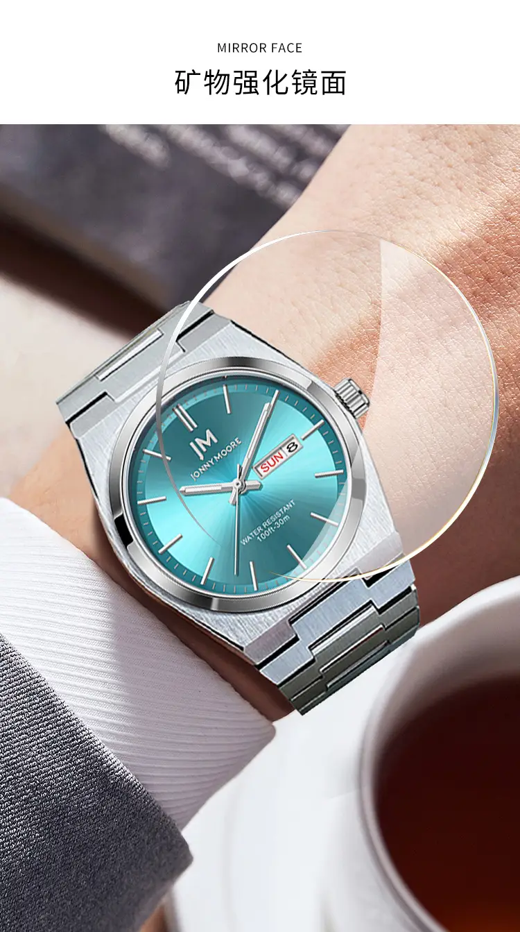 Men's Stainless Steel Chronograph Watch with Blue Dial — feature 14