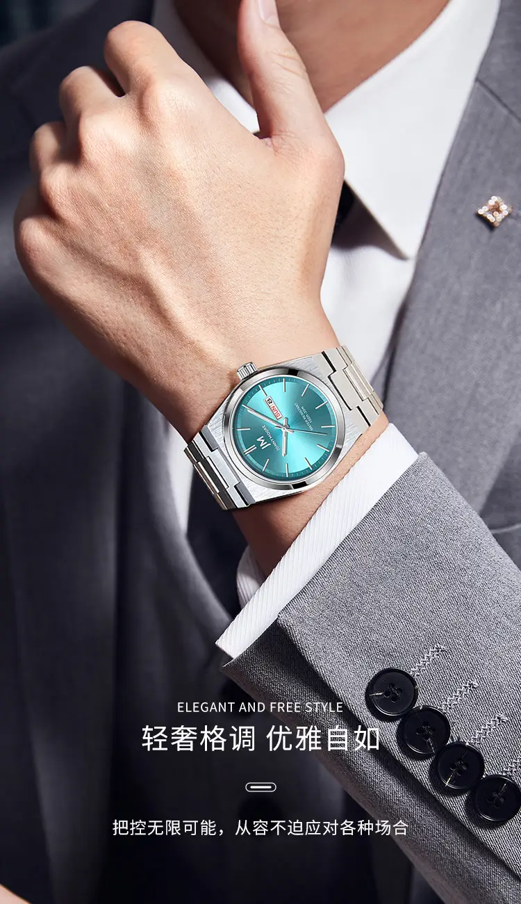 Men's Stainless Steel Chronograph Watch with Blue Dial — feature 5