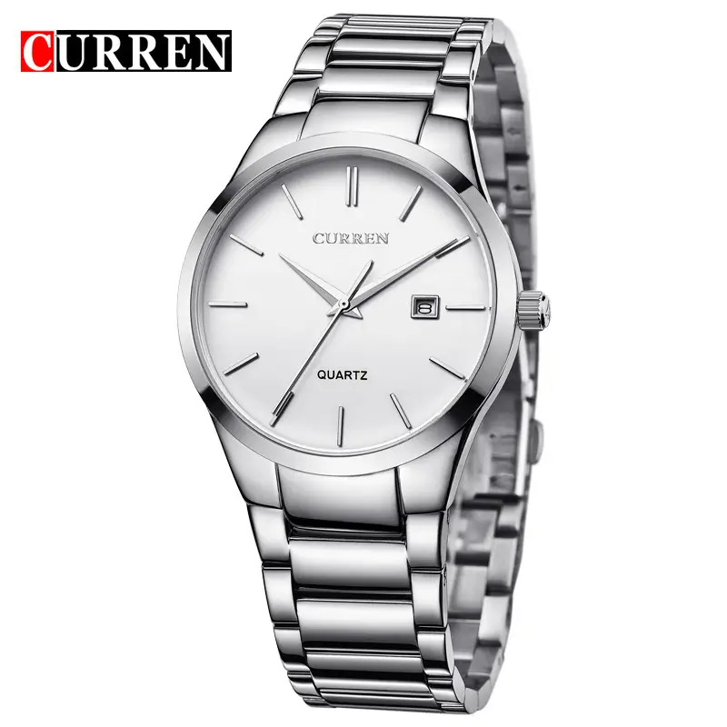 Men's Black Quartz Steel Band Watch with Calendar - Image 6
