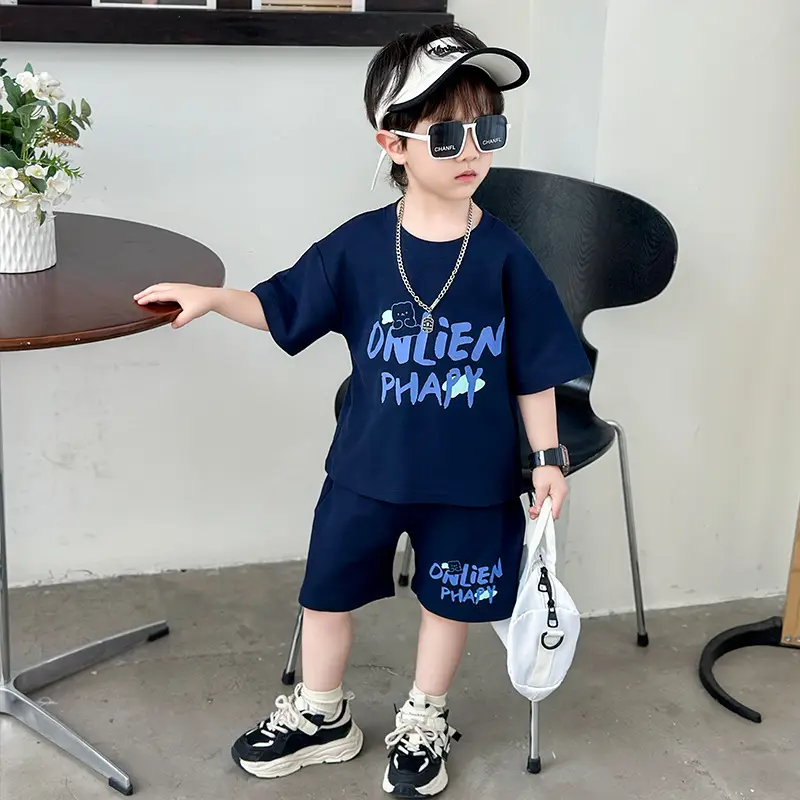 Boys Letter Printed T-Shirt Shorts Set Summer 2026 - Image 5