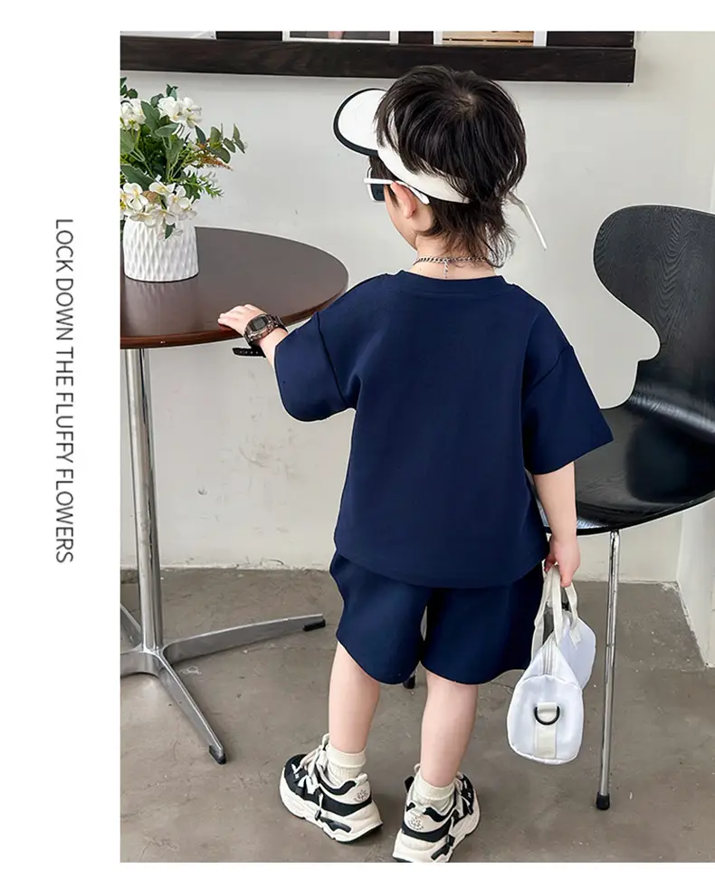 Boys Letter Printed T-Shirt Shorts Set Summer 2026 — feature 11