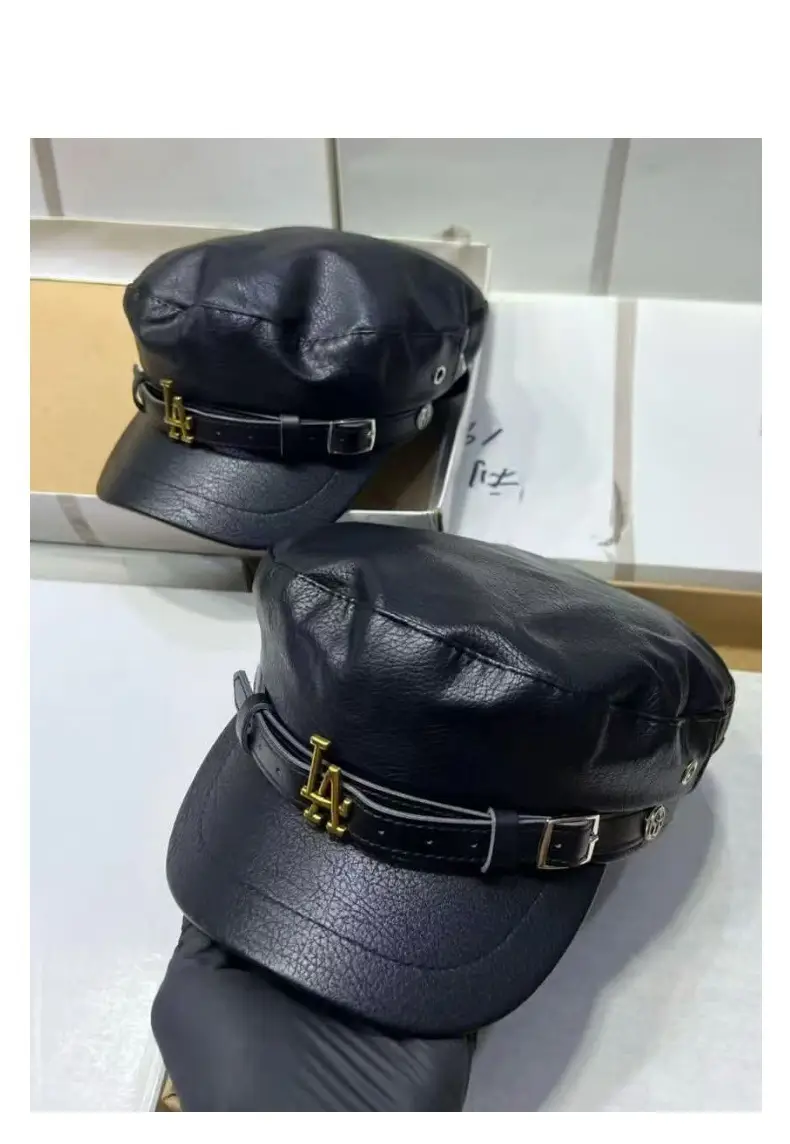 Navy Diamond Encrusted Women's Flat Cap Hat — feature 16