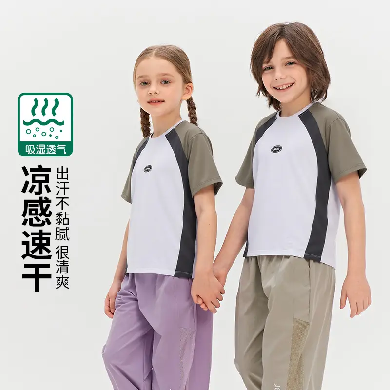 2025 Kids Sports T-Shirt White Grey Black Short Sleeve - Image 3