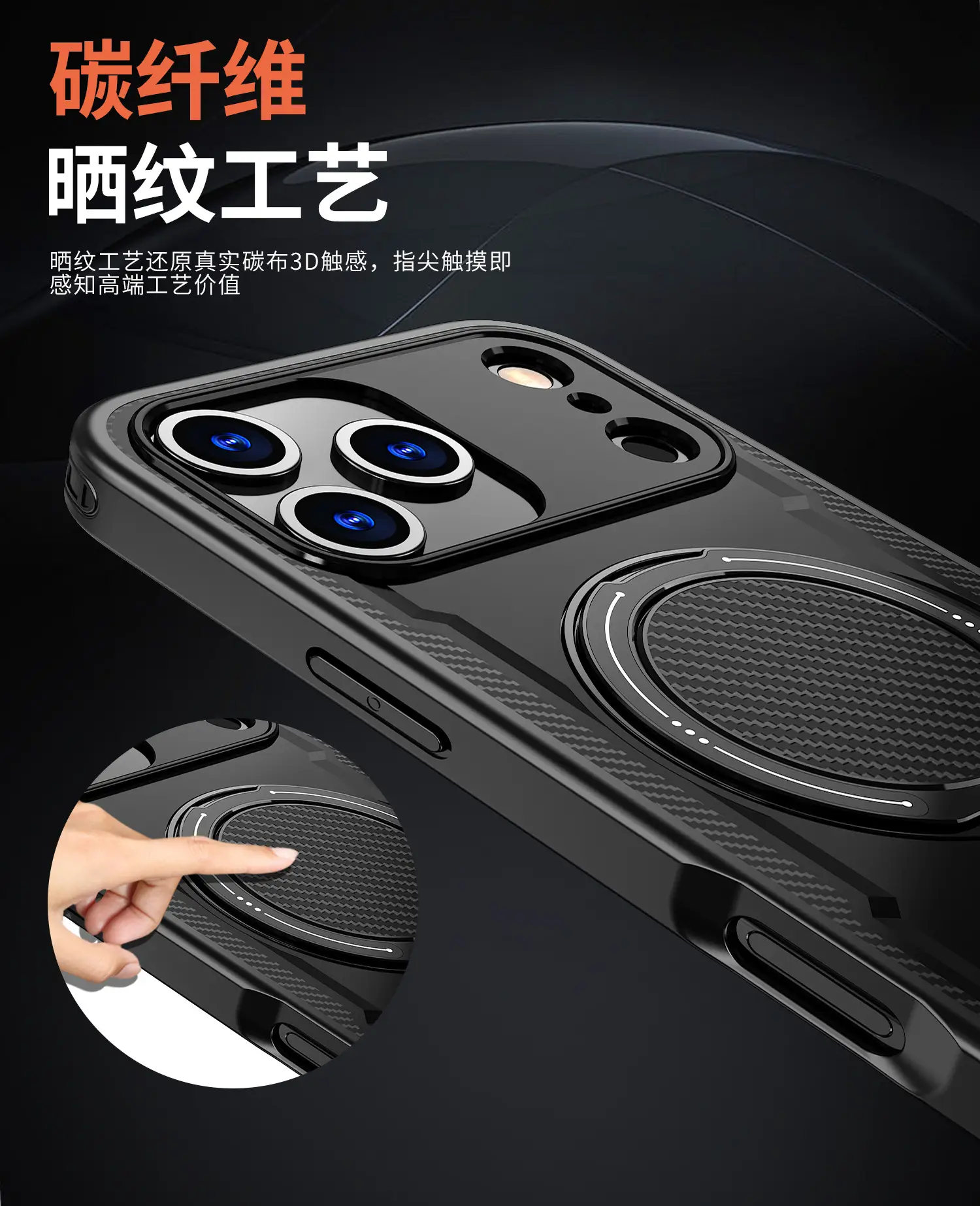Magnetic Anti-Fall iPhone 17 Pro Max Case Orange — feature 7