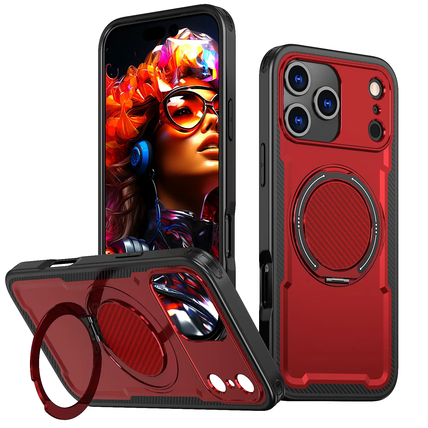 Magnetic Anti-Fall iPhone 17 Pro Max Case Orange