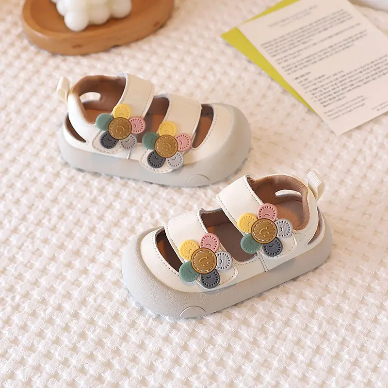Baby Hollow Flower Shoes White Soft Sole
