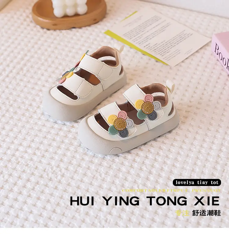 Baby Hollow Flower Shoes White Soft Sole — feature 1