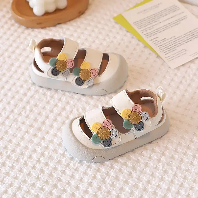 Baby Hollow Flower Shoes White Soft Sole
