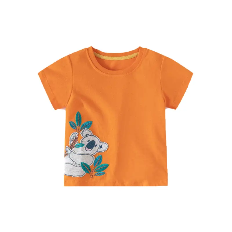 2025 Summer Boys T-Shirt Orange Koala Print - Image 6