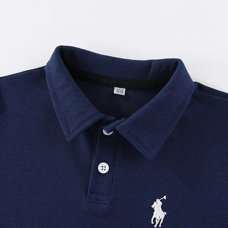 2026 Boys Polo Shirt Navy Blue Short Sleeve - Image 5