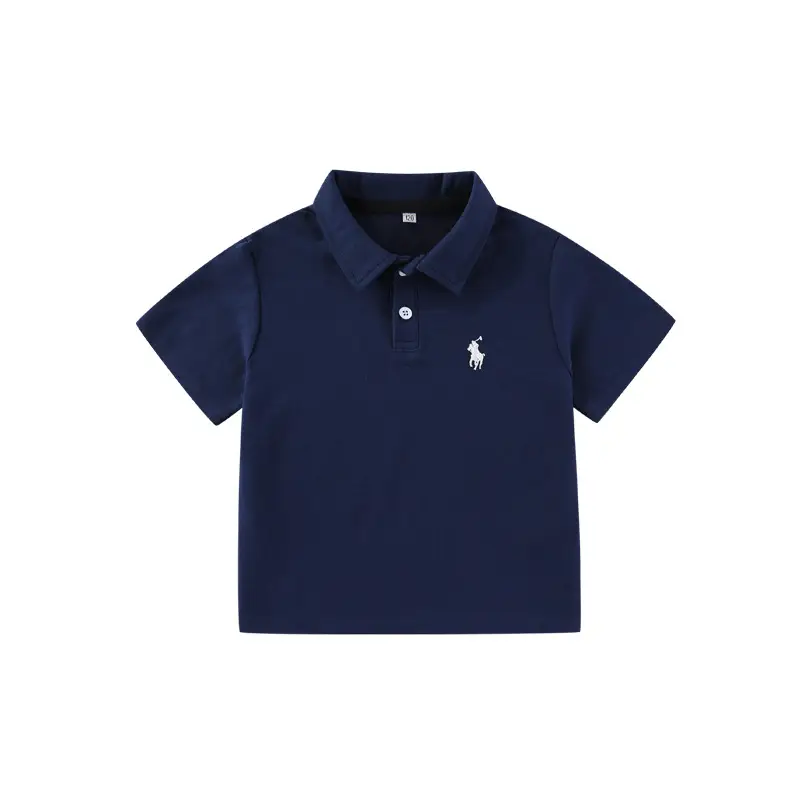 2026 Boys Polo Shirt Navy Blue Short Sleeve - Image 8