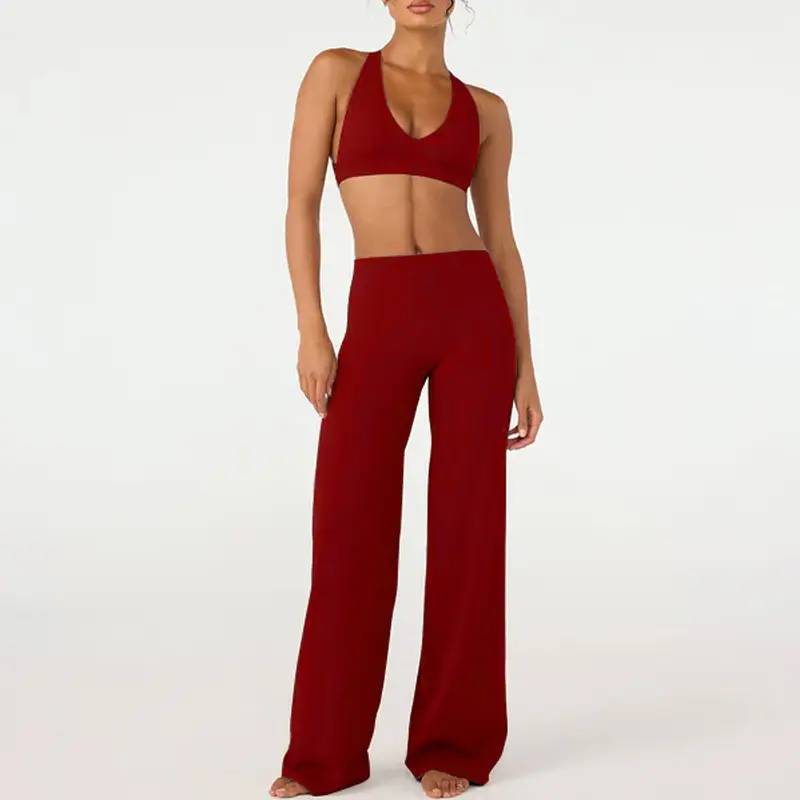 Foreign Trade Cross-Border Yoga Suit for Women with Chest Pads, Chest-Wrapped and Beautiful Back Bra, High-Waisted Quick-Drying Sports Fitness Training Pants — feature 10