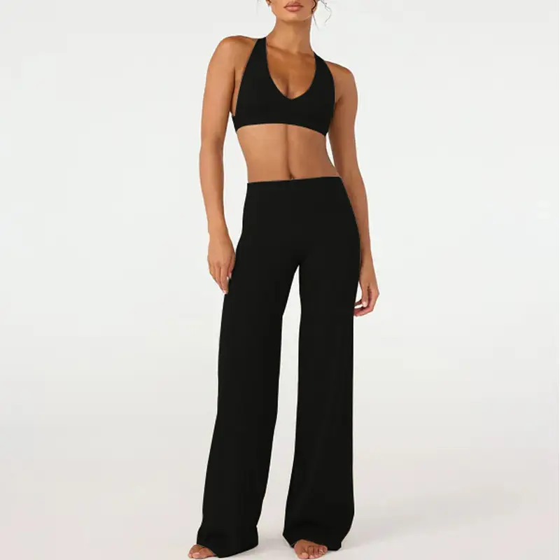 Foreign Trade Cross-Border Yoga Suit for Women with Chest Pads, Chest-Wrapped and Beautiful Back Bra, High-Waisted Quick-Drying Sports Fitness Training Pants — feature 27